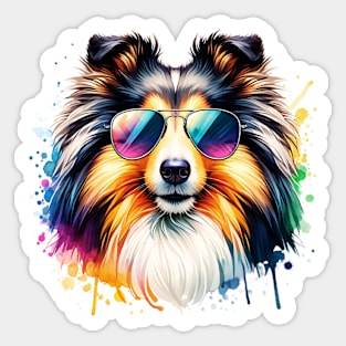 Watercolor Shetland Sheepdog Sticker